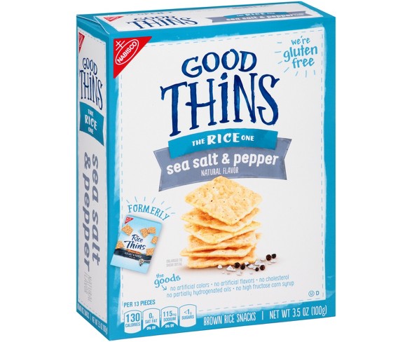 Good Thins: The Rice One - Sea Salt & Pepper Crackers - 3.5oz