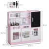 Angel Sar Kids Play Kitchen Set, Pink Pretend Play Toy with Ice Maker, Chalkboard, Microwave, Sink & 5 Accessories - 3 of 4