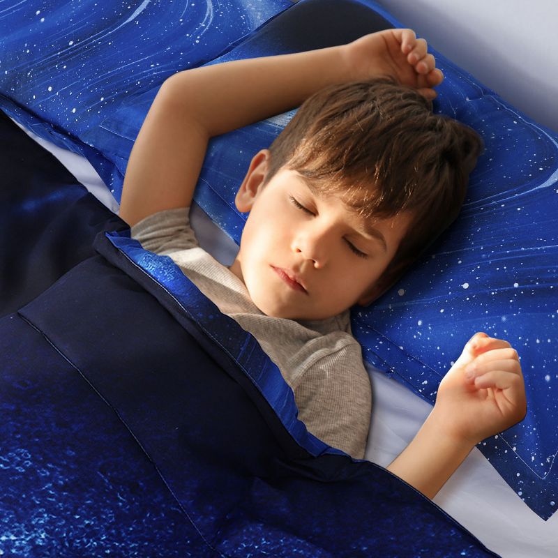 PiccoCasa All-season Galaxies 3D Space Themed Comforter & Sham Set Bedding Sets 3 Pcs, 3 of 7
