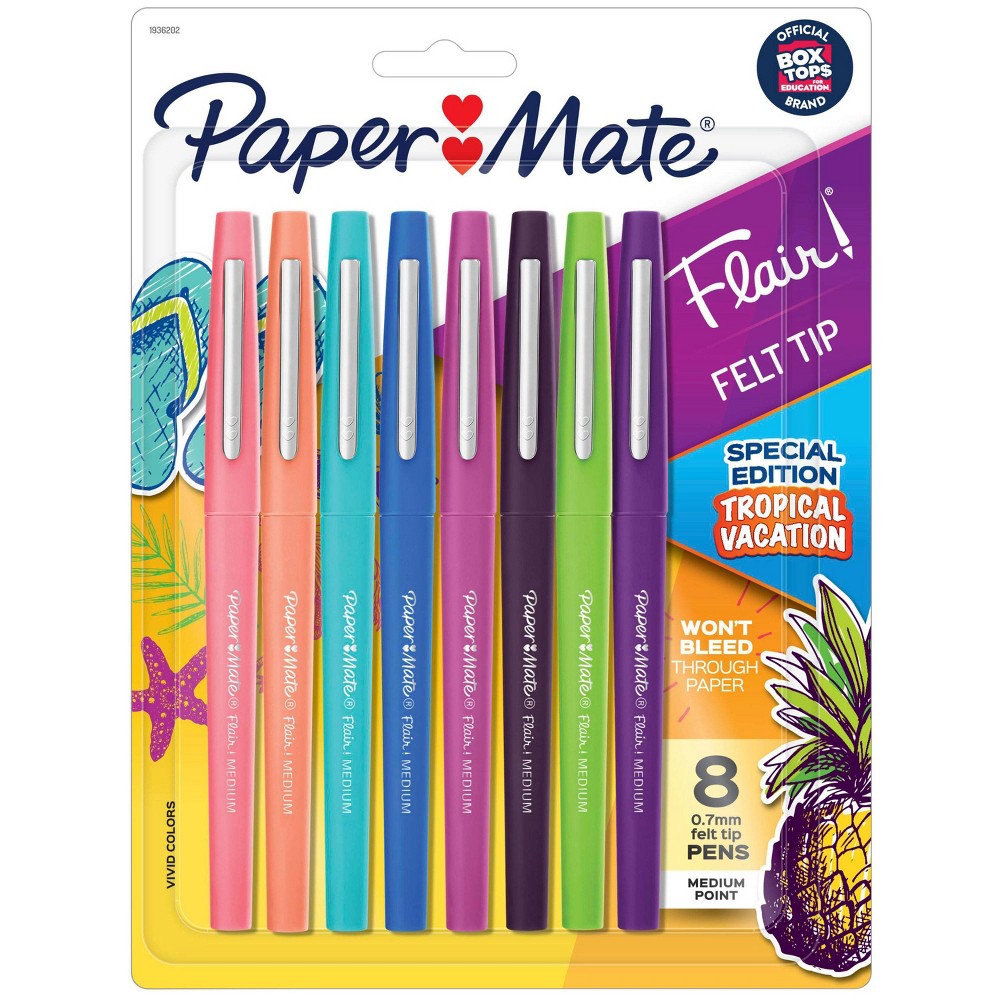 UPC 041540008637 product image for Paper Mate Flair 8pk Tropical Vacation Felt Pens 0.7mm Medium Tip Multicolored:  | upcitemdb.com