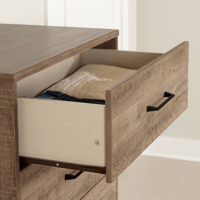 Weathered Oak Farmhouse 4-Drawer Tall Dresser