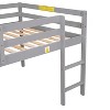 NicBex Full Size Loft Bed Low Height Pine Bed Frame with Ladder and Full Length Guardrail, No Box Spring Required, Space Saving - 4 of 4