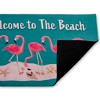 Stupell Industries Flamingo Beach Greetings Printed Outdoor Door Mat, design by Darlene Seale, 18"x30" - 2 of 4