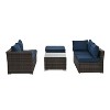 Sapphtopaz Patio Furniture Set Wicker Woven Outdoor Conversation Chairs with Cushions and Square Coffee Table for Outdoor, Terrace - 2 of 4