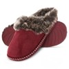 Floopi 2 pack Women's Selene Faux Suede with Aztec Trim Clog Slippers,Black/Wine - 3 of 4