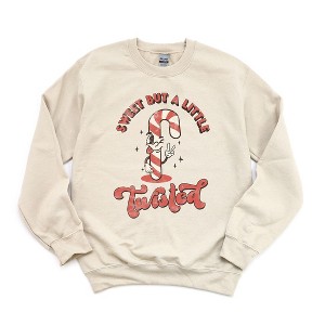 Simply Sage Market Women's Graphic Sweatshirt A Little Twisted Candy Cane - 1 of 2
