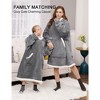 Wearable Blanket Sweatshirt Gifts for Adults, Warm and Cozy Giant Blanket Hoodie, Thick Flannel Blanket with Sleeves and Giant Pocket, Gray - 4 of 4
