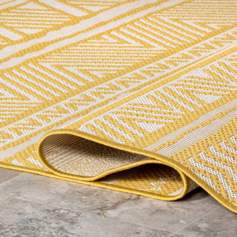 nuLOOM Abbey Tribal Striped Indoor/Outdoor Area Rug Yellow, 4 of 10