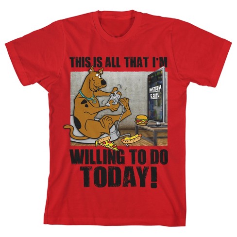 Scooby Doo This Is All I'm Willing To Do Today Youth Red Graphic Tee - image 1 of 3