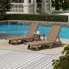 WestinTrends 3 Pieces Poly Outdoor Patio Chaise Lounge Chair with Side Table Set - 2 of 4