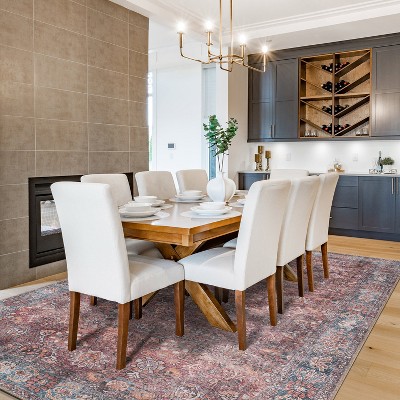 Vintage Multi-Color Flat Woven Washable Area Rug, 5' x 7'