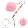 Unique Bargains Beaded Card Grabber Keychain with Pom Ball Pink - image 3 of 4