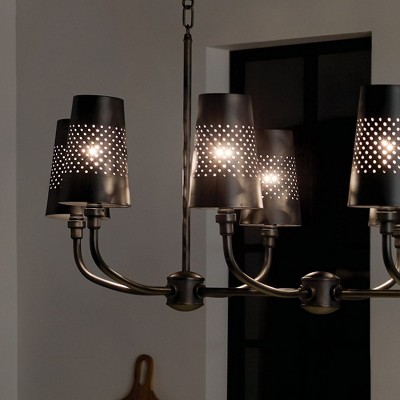 Adeena Black Pewter Steel 8-Light Traditional Chandelier