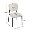 Metal Armless Dining Room Chairs Set Of 2,Indoor Fabric Upholstered Kitchen Dining Chair,Dining Chair With Metal Frame-Cuddlewood - 4 of 4