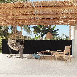 vidaXL Patio Retractable Side Awning 46.1"x236.2" Black - 1 of 4