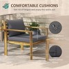 Resenkos Patio Furniture Sets,Outdoor & Patio Furniture Sets,4 Piece Patio Sofa Set, Acacia Wood Outdoor Furniture with Cushions, Table, Backyard Lawn - 3 of 4