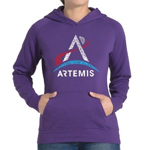 LA Pop Art NASA Artemis Logo - Women's Word Art Hooded Sweatshirt - 1 of 4