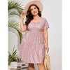 LXT- Women's Plus Size Square Neck Ruffle Sleeve Flowy Floral Summer Midi Dress with Pockets - 2 of 4