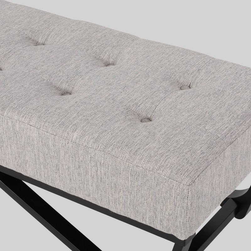 Assisi Contemporary Ottoman Bench Light Gray - Christopher Knight Home, 4 of 7