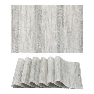 REGALWOVEN Kitchen Placemats Set of 6 Plastic Placemats for Dining Table Decor Indoor Washable Table Mat - 1 of 4