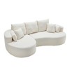 106'' Chenille L-Shaped Curved Sectional Sofas with Chaise, 7 Soft Pillows and Cloud-Like Foam - 3 of 4