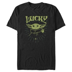 Men's Star Wars The Mandalorian Grogu St. Patrick's Day Force of Luck T-Shirt - 1 of 4