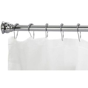 Home Mart Goods Satin Nickel Metal Shower Curtain Tension Rod Rust Resistant Non-Slip - 42"-72" - 1 of 4