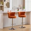 Set of 2 Velvet Swivel Bar Stools,Adjustable Counter Stools with Tufted Back,Chrome Base and Nailhead Trim for Kitchen Island-Maison Boucle - 2 of 4