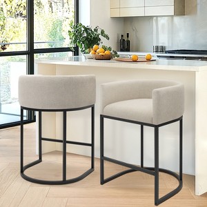 Vatros Upholstered Counter Stool with Metal Frame - 1 of 4