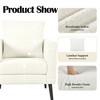 Modern Fabric Upholstered Accent Chair with Waist Pillow - 3 of 4