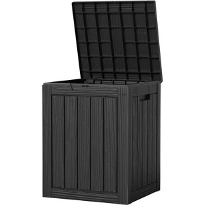 BI&SEA 28 Gallon Deck Box, Lockable Waterproof Outdoor Storage Box for Patio, Garden Tools, UV Resistant, Black - 1 of 4