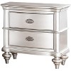 ORRD Classic Bedroom Nightstand Antique Silver Two Drawer Bedside Table - 4 of 4