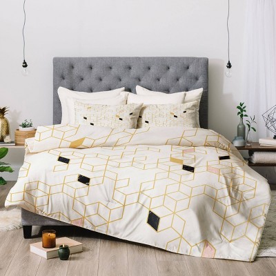 Florent Bodart Keziah Scandinavian Pattern Comforter Set Yellow - Deny Designs