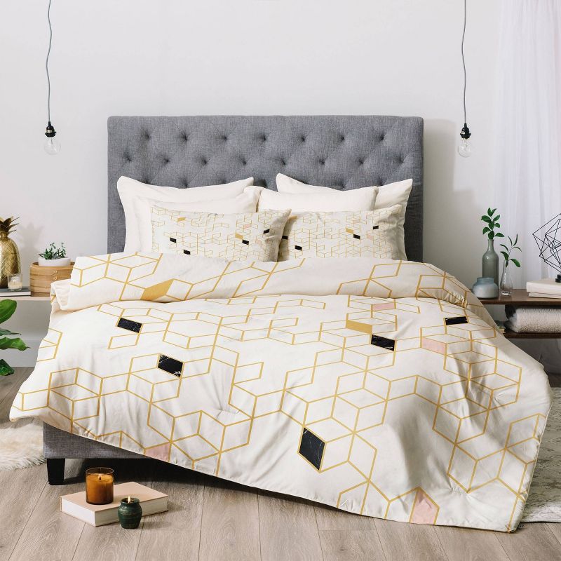 Florent Bodart Keziah Scandinavian Pattern Comforter Set Yellow - Deny Designs, 3 of 7