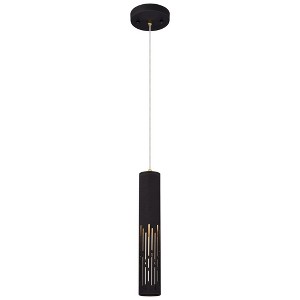 C Cattleya 1-Light Matte Black Hanging Pendant with Cylinder Metal Shade - 1 of 4