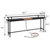 VECELO Narrow Console Table with Charging Station & Power Outlet - 3 of 4