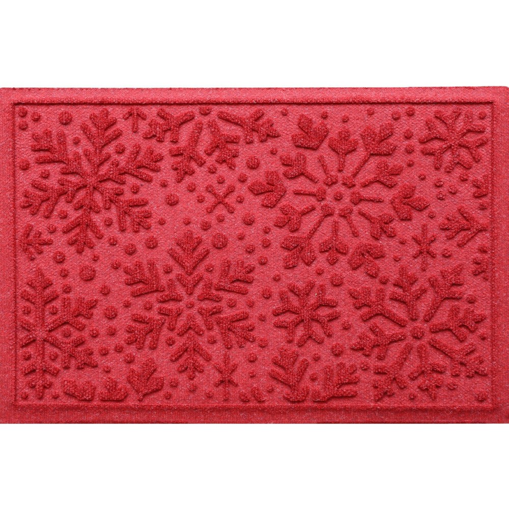 Photos - Doormat WaterHog 1'8"x2'6" Snowflake Door Mat Solid Red