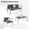 Tangkula 4 pieces patio furniture set conversation set patio furniture outdoor conversation set - 4 of 4