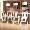 Tangkula 25" Swivel Counter Height Chairs Set of 4 w / Upholstered Seat Rubber Wood Frame - 2 of 4