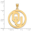 Black Bow Jewelry 14k Yellow Gold Plated Sterling Silver Oklahoma Sooners NCAA Extra Large Pendant - 2 of 3