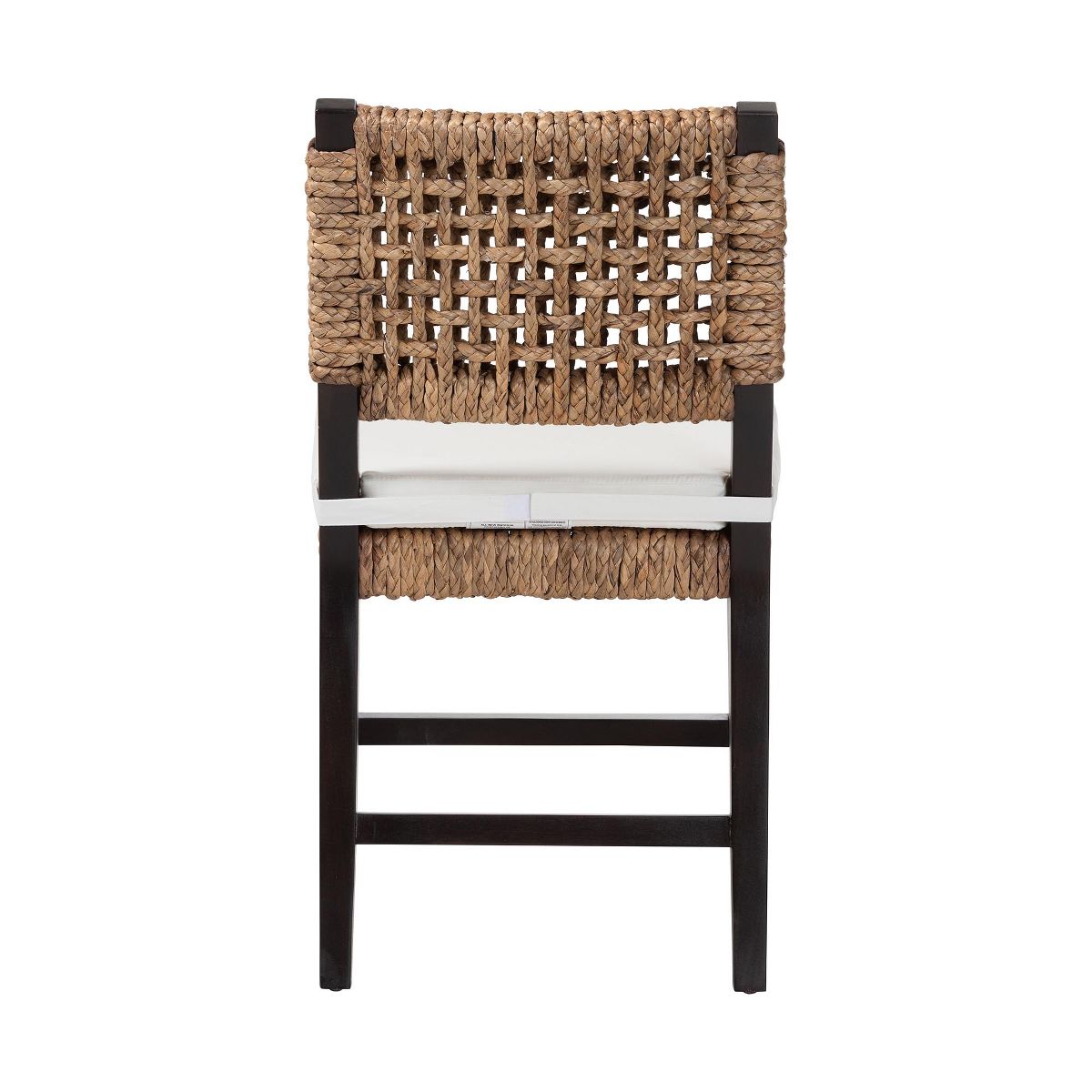 bali & pari Alise Modern Bohemian Dark Brown Mahogany Wood and Seagrass Dining Chair - thumbnail 5