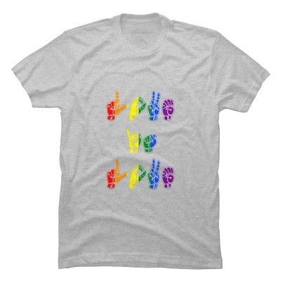 Adult Design By Humans Love Is Love Sign Language Pride By ToruSanogawa T-Shirt
