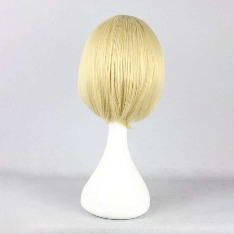 Unique Bargains Women's Bob Wigs 12" Gold Tone with Wig Cap Straight Hair, 4 of 7