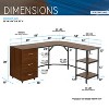 NicBex 59 Inch L-Shaped Computer Home Office Desk with 3 Drawers and Open Shelves - 3 of 4