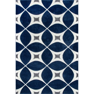 Nuloom Gabriela Trellis 4x6 Area Rug for Living Room Bedroom Dining Room Kitchen, Navy/White