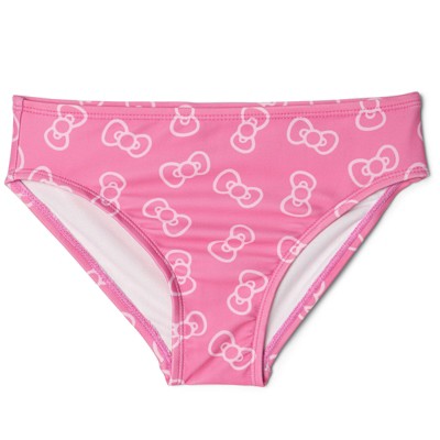 Hello Kitty Little Girls Raglan Rash Guard and Bikini Bottom UPF 50+ Swim Set Logo Pink 7-8 — фото 4