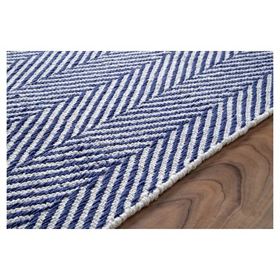 Navy Tufted Handmade Wool Rectangular Rug - 5' x 8'