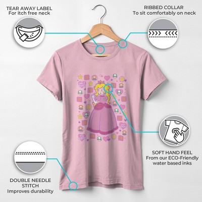 Nintendo Girl's Nintendo Princess Peach Girls Rule T-Shirt - Light Pink - Small — фото 3