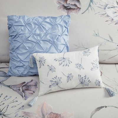 Cassandra Shabby Chic Queen Cotton Comforter Set in Soft Blue