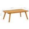 vidaXL Outdoor Coffee Table, Solid Acacia Wood Patio Side Table with Weather Resistant Slatted Design, - 4 of 4